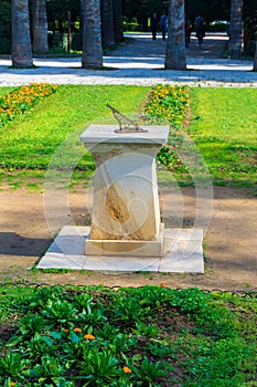 Solar clock sundial at National Garden of Athens, Greece