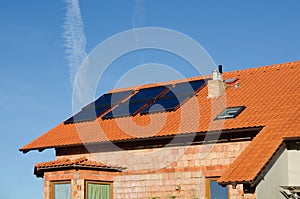 Solar collector on roof