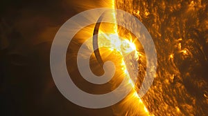 Solar corona coronal ejection space black hole. Generated AI photo