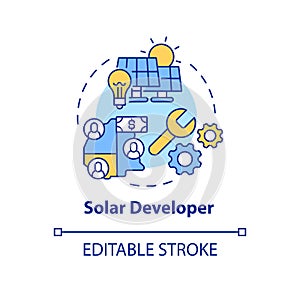 Solar developer concept icon