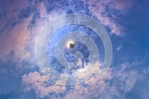 Solar eclipse in the clouds