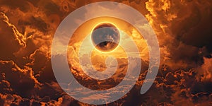 Solar eclipse in the clouds