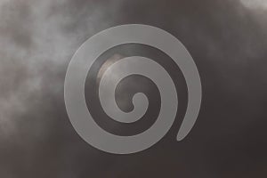 Solar eclipse on a cloudy day.