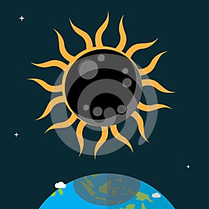 Solar Eclipse flat design