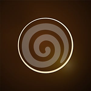Solar eclipse. Glowing disk on a dark sky background.