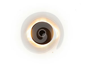 Solar eclipse, isolated on white background