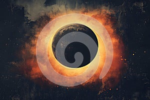 Solar Eclipse Over Desert Landscape