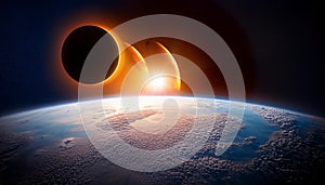 solar eclipse over earth