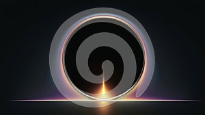 Solar Eclipse with Radiant Light Beam