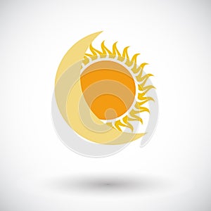 Solar eclipse single icon.