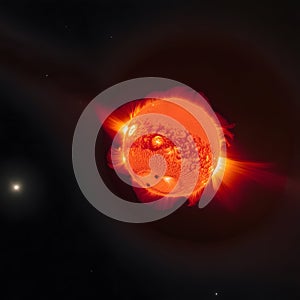 solar eclipse in space, ai-generatet