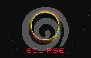 solar eclipse.Space vector illustration made by dots