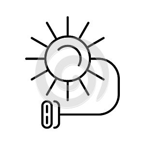 Solar electric icon, outline style