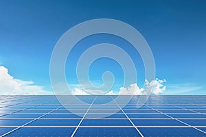 Solar energy and Blue sky background.