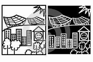 Solar energy eco. Vector illustration isolated on white