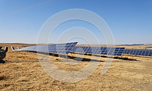 Solar Energy Farm in Winter