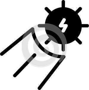 Solar Energy Icon With Glyph Style