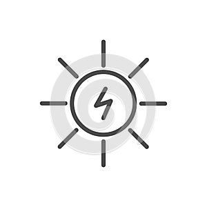 Solar energy icon. Sun alternative power energy. Vector illustration