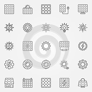Solar energy icons set