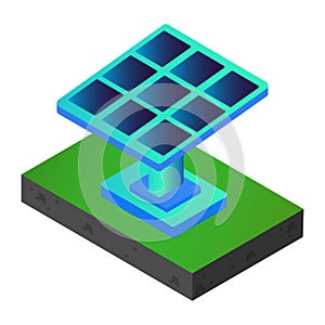 Solar energy. Isometric. Vector graphics