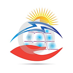 Solar energy panel care logo