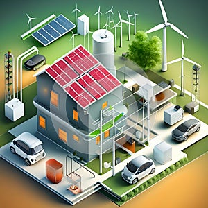solar energy panel illustration background