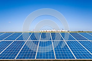 Solar energy panel on prairie