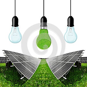 Solar energy panels with bulbs