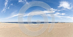 Solar energy panorama on the gobi desert