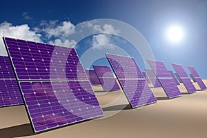 Solar energy park in desert