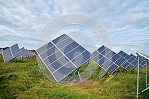 Solar energy photovoltaic panels in the field