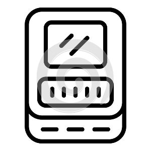 Solar energy powerbank icon outline vector. Charge battery