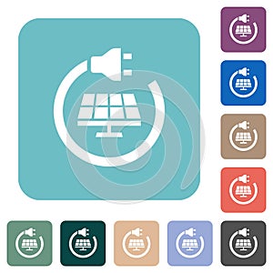 Solar energy rounded square flat icons