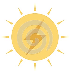 Solar Energy, Solar Power Color Isolated Vector Icon