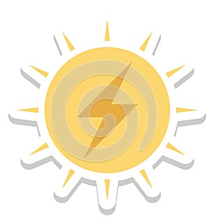 Solar Energy, Solar Power Color Isolated Vector Icon