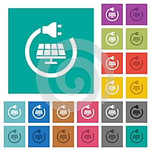 Solar energy square flat multi colored icons photo