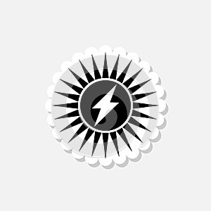 Solar energy sticker icon isolated on white background