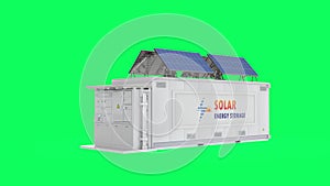 Solar energy storage system or battery container unit 4k footage