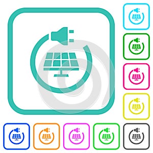 Solar energy vivid colored flat icons