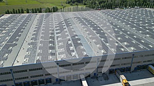 Solar Farm Industrial Building Aerial View