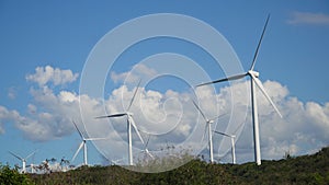 Solar Farm with Windmills. Philippines, Luzon