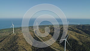 Solar Farm with Windmills. Philippines, Luzon