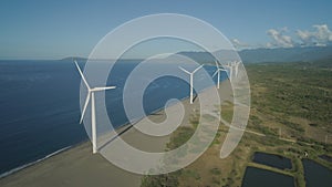 Solar Farm with Windmills. Philippines, Luzon