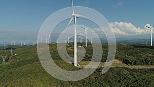 Solar Farm with Windmills. Philippines, Luzon