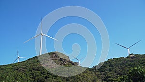 Solar Farm with Windmills. Philippines, Luzon