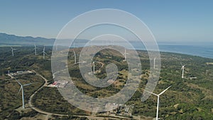 Solar Farm with Windmills. Philippines, Luzon