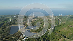 Solar Farm with Windmills. Philippines, Luzon