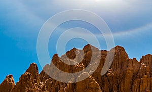 Solar Halo Above The Eroded Siltstone Walls of Juniper Draw