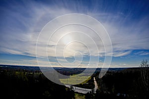 Solar halo captured from the observation tower