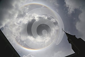 Solar Halo over a church